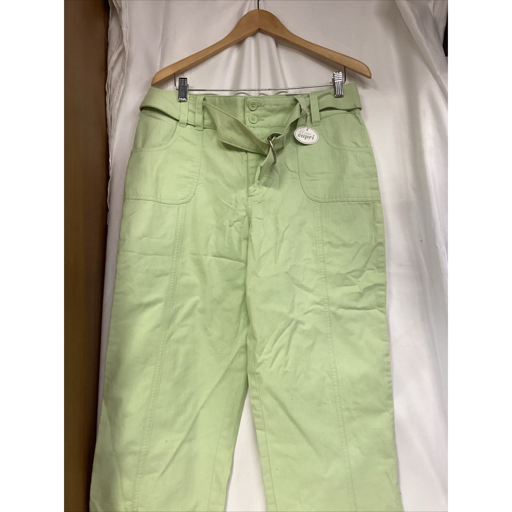 sonoma light green new capris size 12 belted with pockets vintage